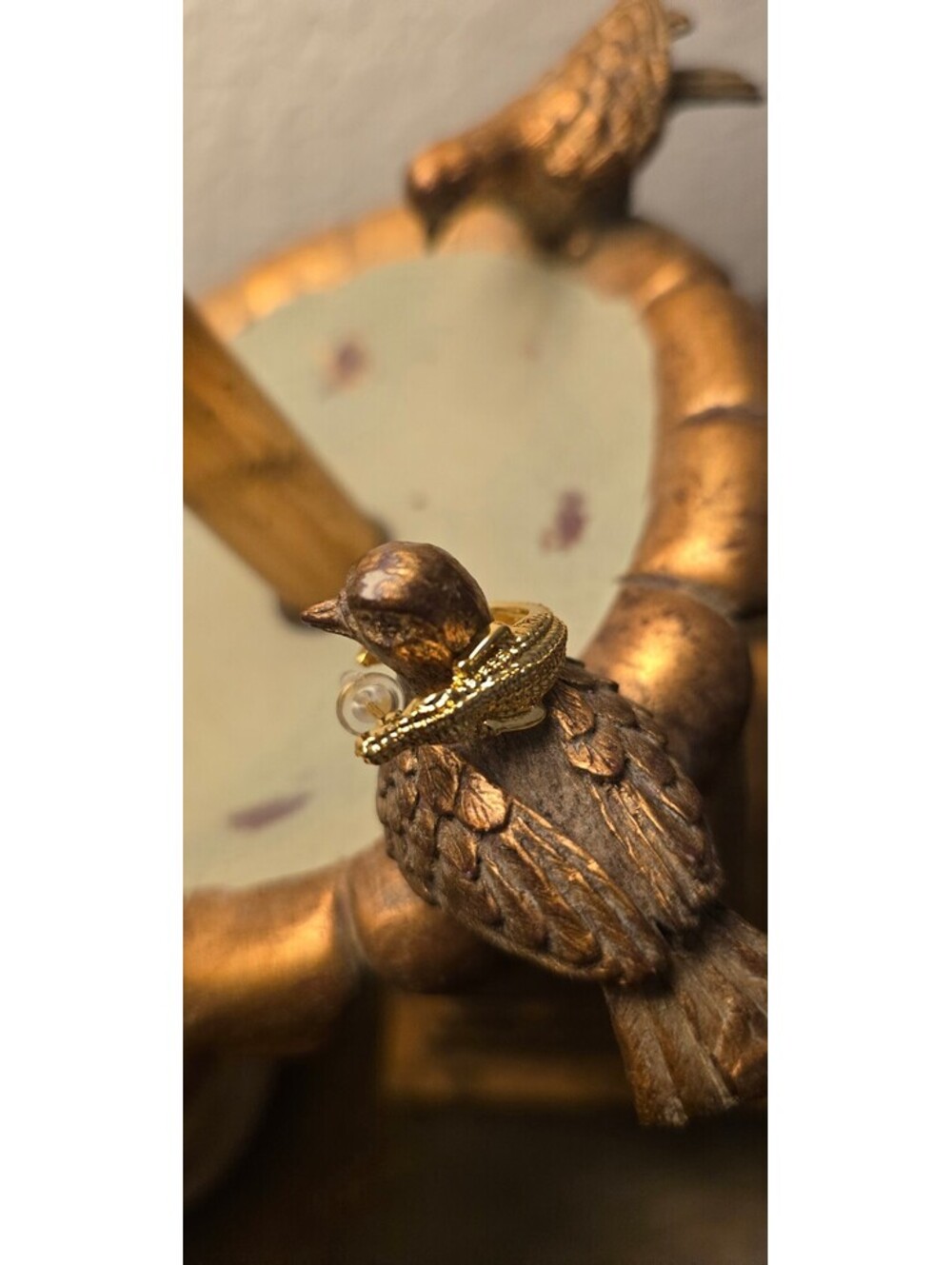 Gold Tone Alligator Hoop Earrings